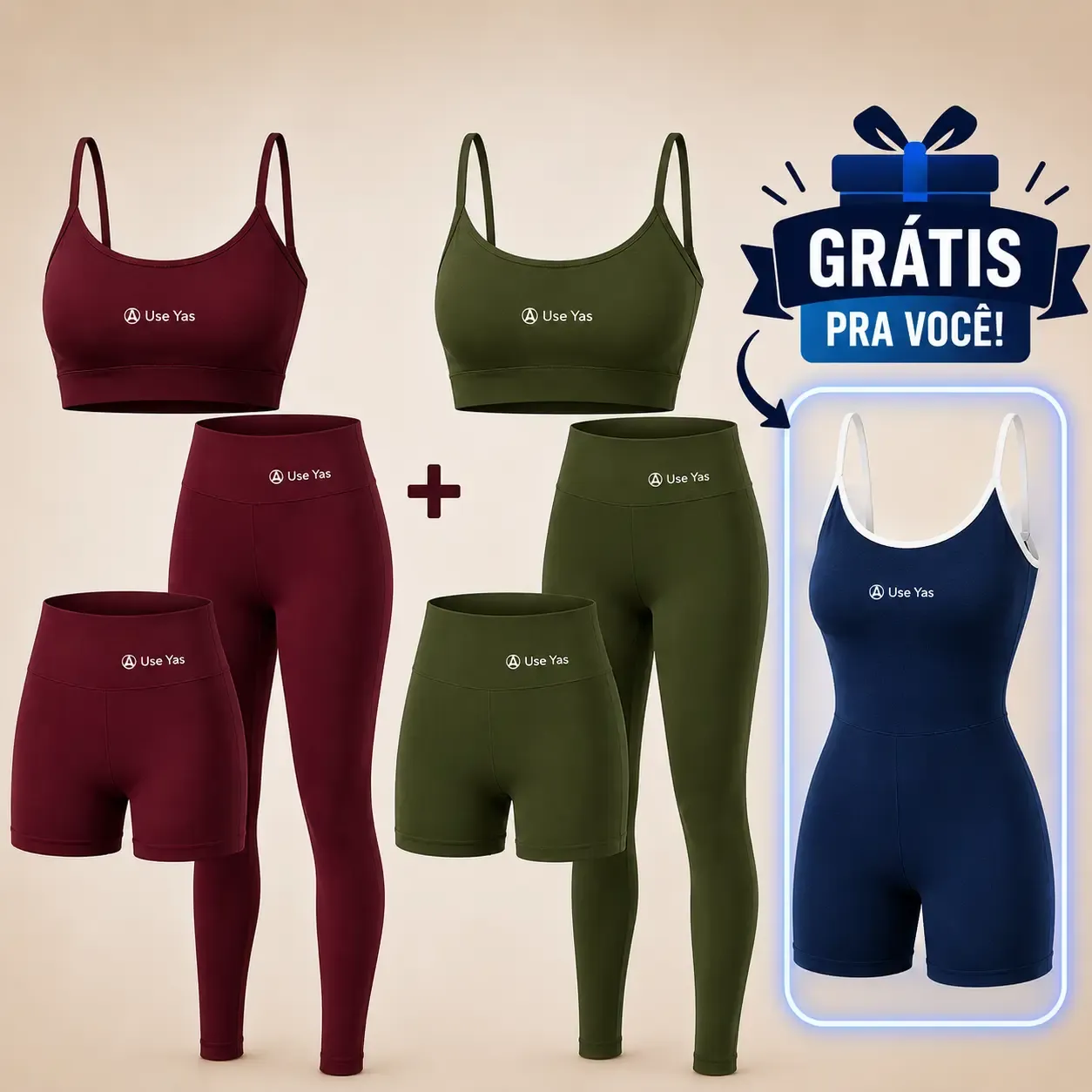Kit 2 Trijunto Fitness + Macaquinho de Brinde